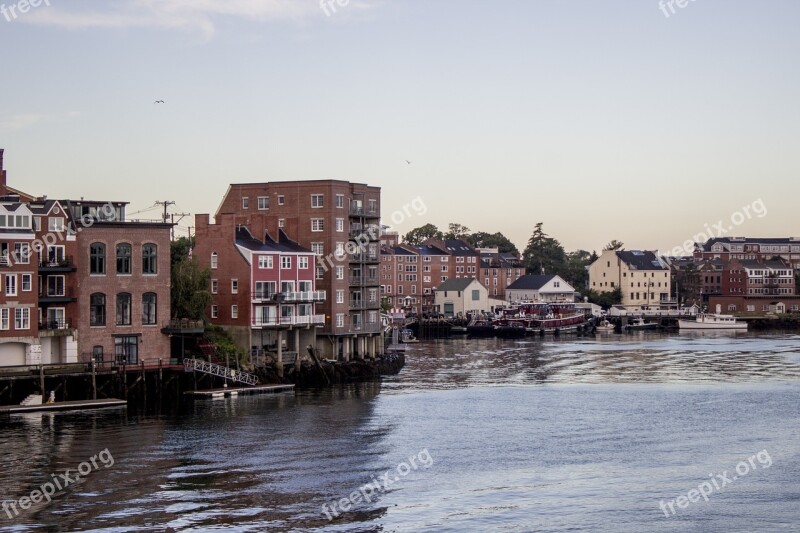 Downtown Portsmouth Nh Tug Boats New Hampshire