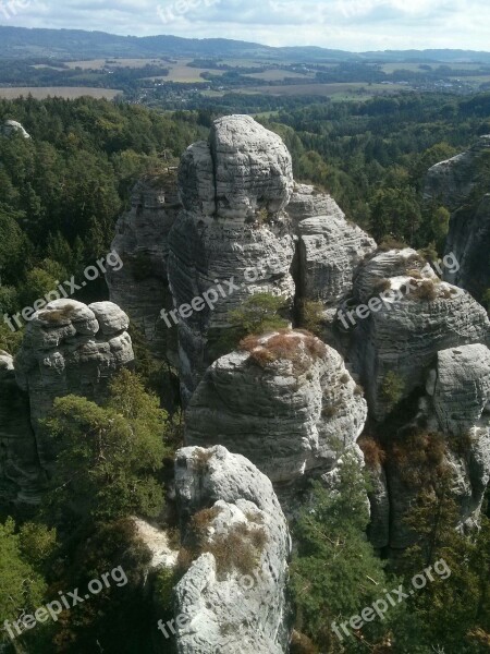 Czech Republic Cesky Ray Mountains Sand Stone Rock