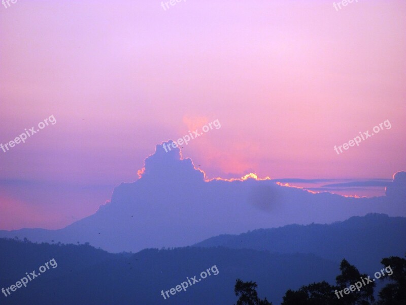 Sun Sunset Clouds Colombia Pink Sky