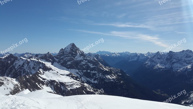 Hochvogel Allgäu Distant View Alpine Mountains