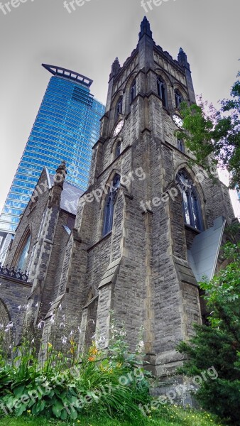 Church Tower Montreal Downtown Cathedral Free Photos