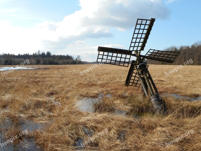 Tjasker Mill Heide Landscape Water