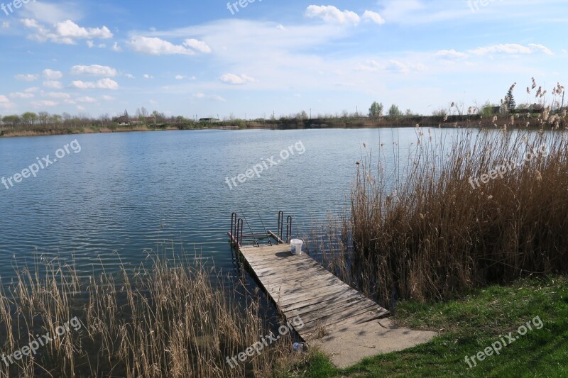 Lake Water Bank Landscape Boardwalk