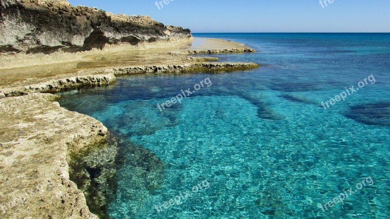 Cyprus Cavo Greko Rocky Coast Turquoise Clear