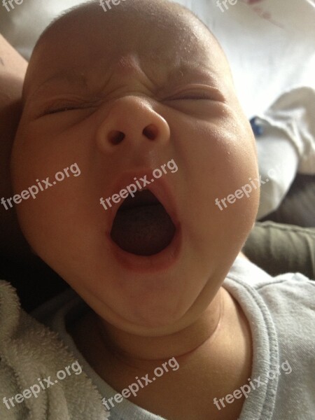 Baby Yawning Tired Infant Newborn