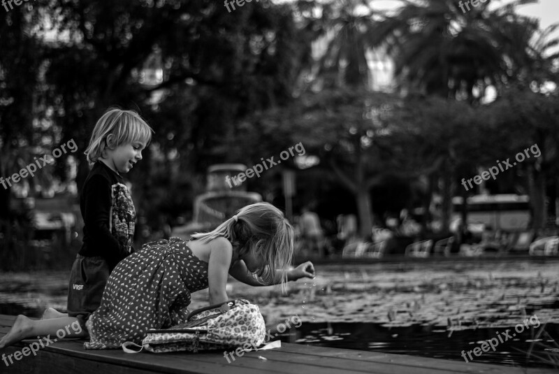 Children Smiles Fun Happy Lake