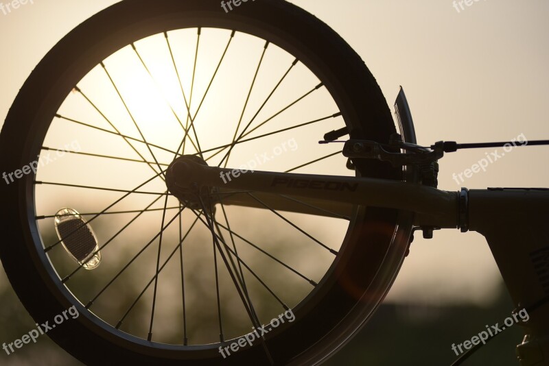 Sunset Light And Shadow Bike Free Photos