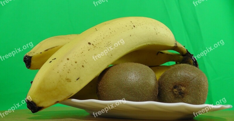 Kiwi Fruit Green Background Dessert Cook