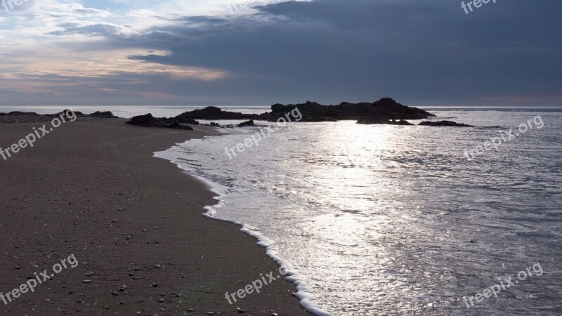 Shore Beach Dawn Lighthouse Mijas Mijas