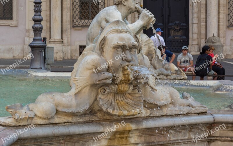 Rome Moor Fountain Piazza Navona Italy Free Photos