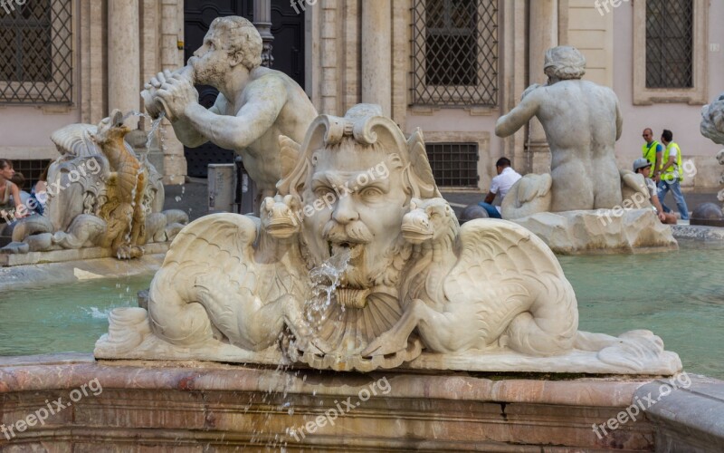 Rome Moor Fountain Piazza Navona Italy Free Photos