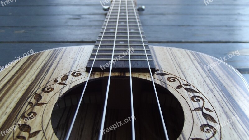 Closeup Ukulele Music Acoustic Instrument