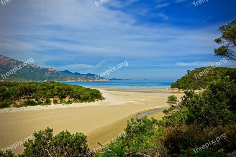 Tidal River Wilsons Promontory Coast Scenery Sand