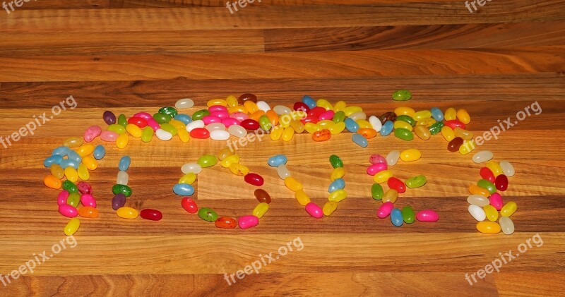 Candy Jellybeans Word Love Colorful