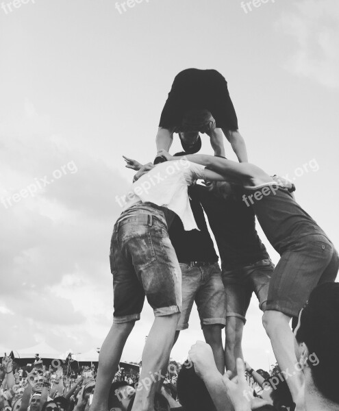 Pyramid People Climbing Fun Black And White