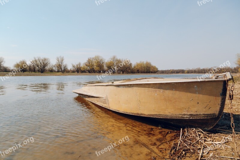 Boat Beach River Summer Vacation