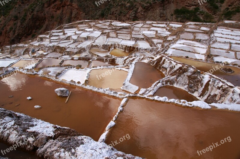 Peru Inca 1000 Years Old Salt Terraces Of Maras Artificial