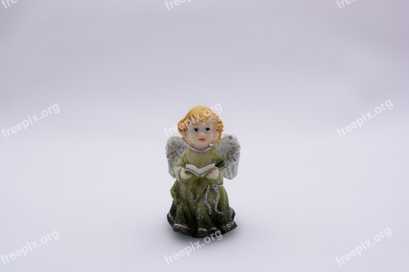 Angel Figurine Girl Statuette Book