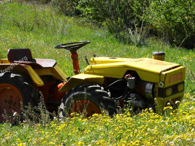 Old Tractor Prado Spring Rural Environment Free Photos