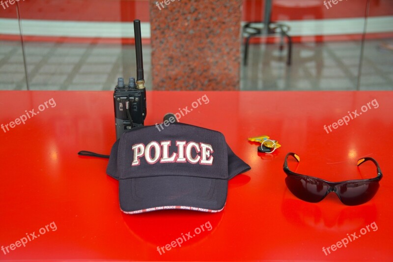 Police Hat Cap Black Military Law