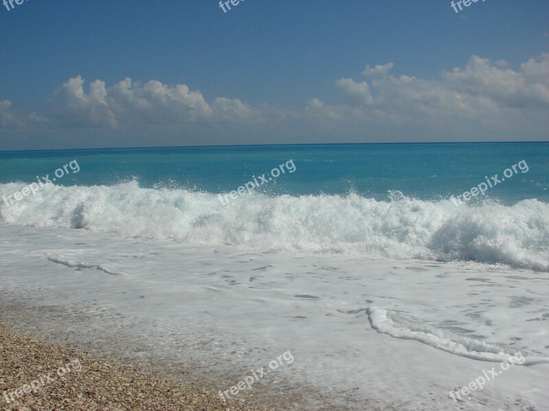 Beach Water Waves Blue Water Barahona