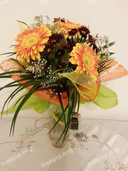 Flowers Bouquet Gerberas Flowers For Her Bouquet Of Flowers