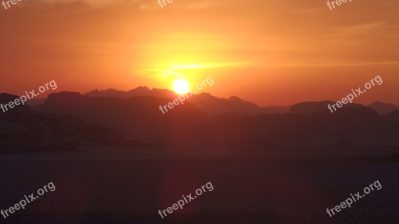 Jordan Desert Sunset Free Photos