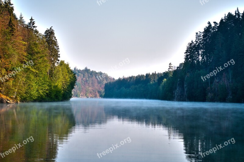 Contrast River Landscape Summer Forest