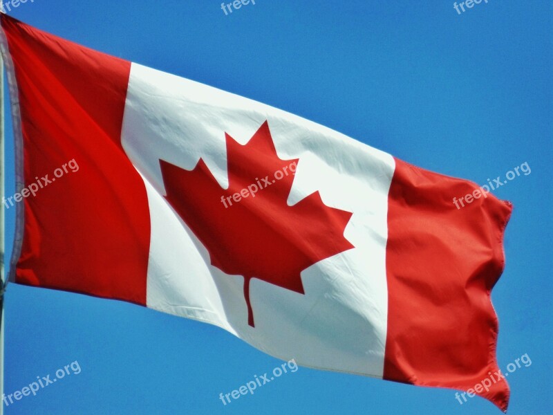 Canada Flag Country Canadian Red