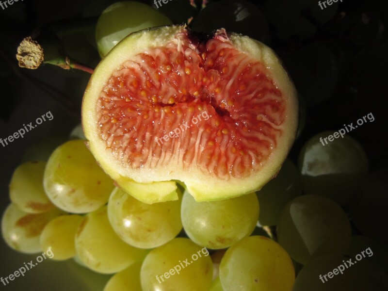 Fig Grapes Fruit Sweet Close Up