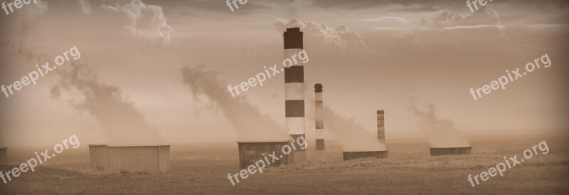 Factory Chimney The Industry Power Station Poland