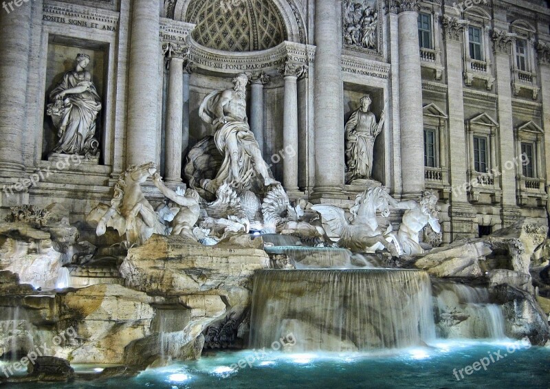 Fountain Trevi Rome Monument Architecture