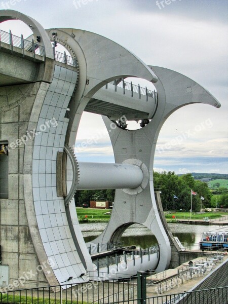 Falkirk Wheel Lift Swivel Technical Construction Lock Channels