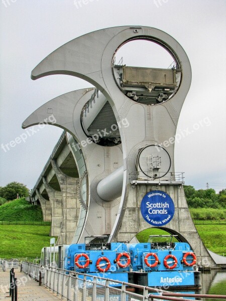 Falkirk Wheel Lift Swivel Technical Construction Lock Channels