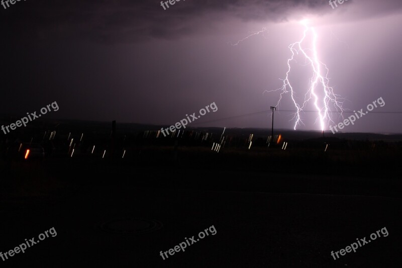 Thunderstorm Tirschenreuth Flashes Night Thunderstorm Lightning Weft