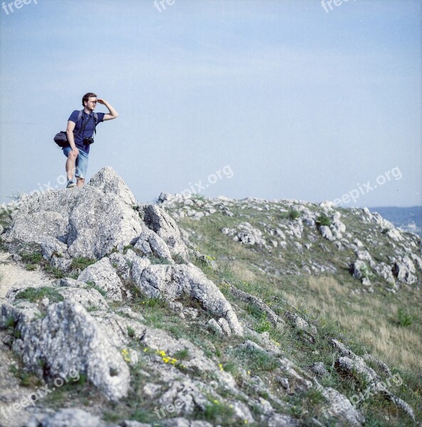 Scout Hiking Rest Young Guy