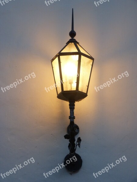 Lamppost Lit Illumination Lantern Lamp