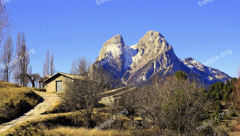 Pedraforca Mountain Landscapes Mount Sky