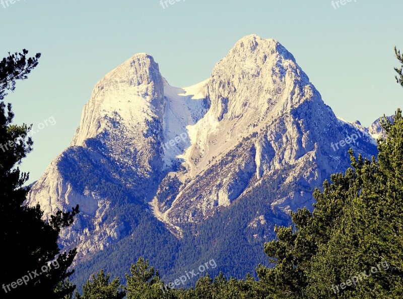 Pedraforca Mountain Mount Sky Pyrenees