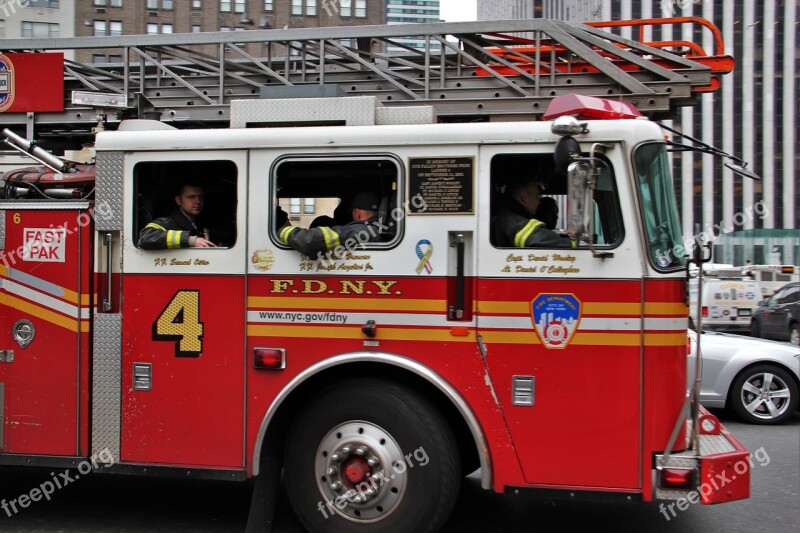 Fire Truck American Fdny New York Usa