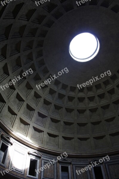 Pantheon Italy Sunlight Spotlight Rome