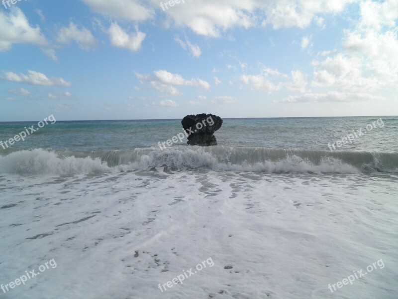 Greece Storm Aegean Rock Sea