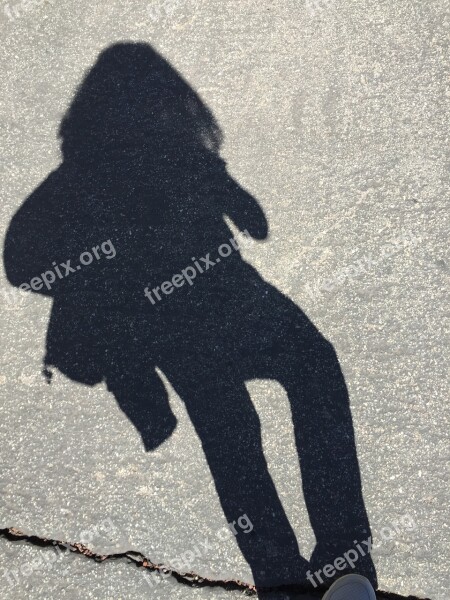 Shadow Walking Girl Woman Female