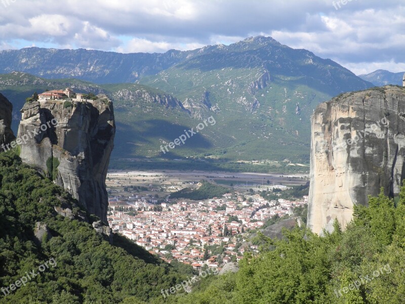 Meteora Greece Mo Monastery Mountain