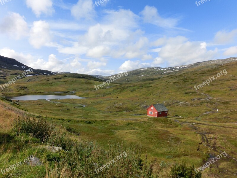 Landscape Lake Mountains House Lonely