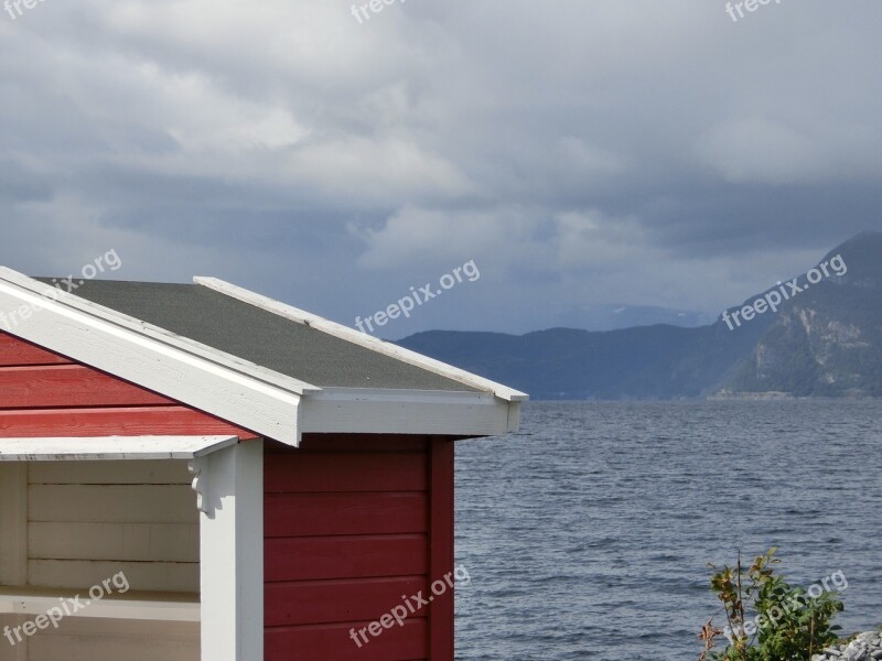 Bus Stop Stop Cottage Red Fjord