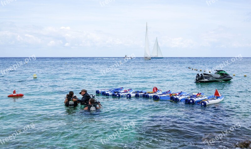 Scuba Diving People Person Sea Blue