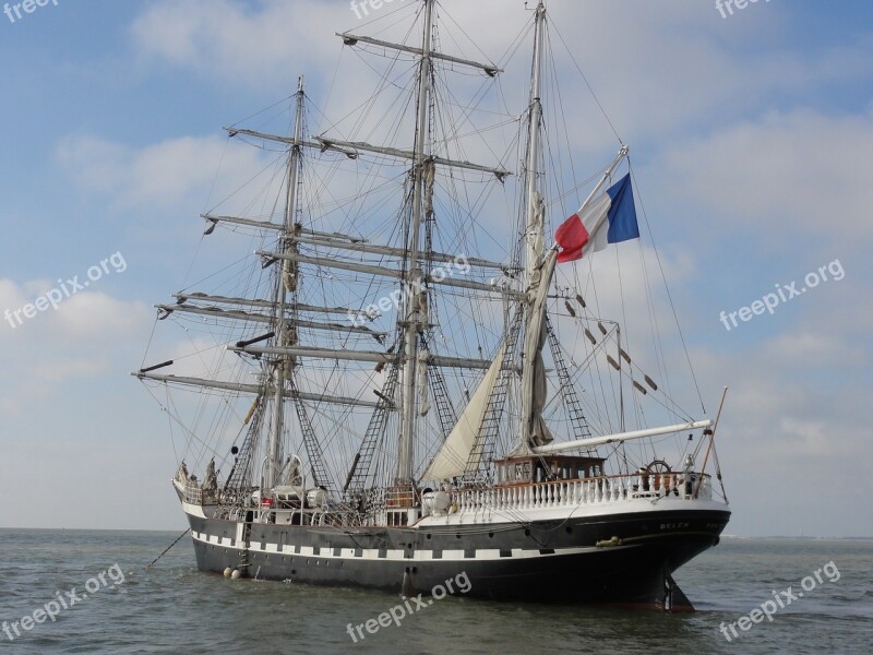 Flag Sea Boat Belem Free Photos