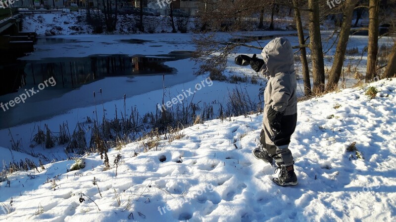 River Child Ice Cream Snow Free Photos