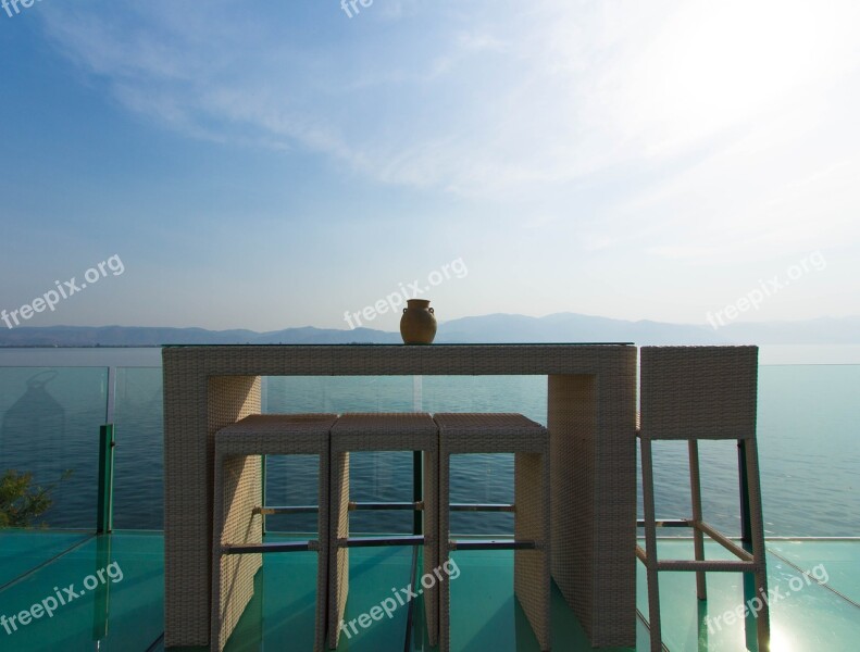 White Chair Dali Erhai Lake Cafe Balcony